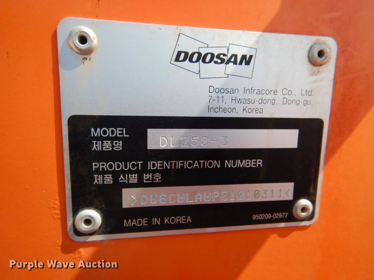 image for item DM0549 2014 Doosan DL250-3  wheel loader