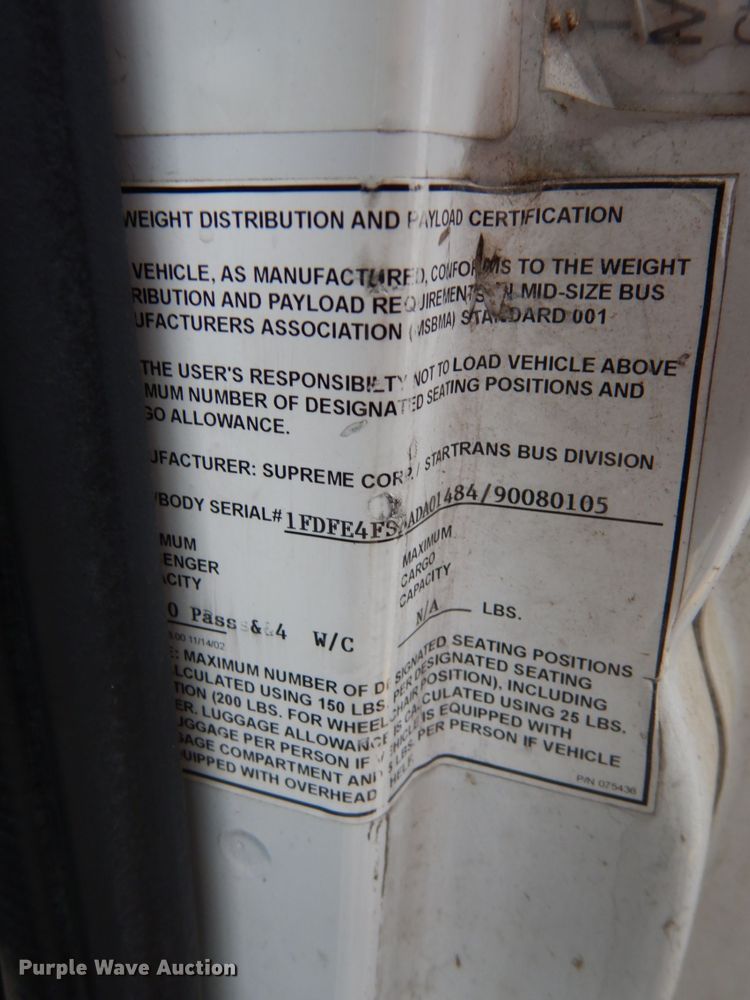 image for item DM2931 2010 Ford Econoline E450  shuttle bus