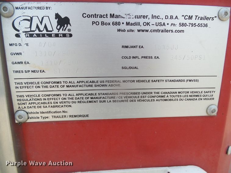 image for item GR9480 2004 CM Fire Wagon  enclosed cargo trailer