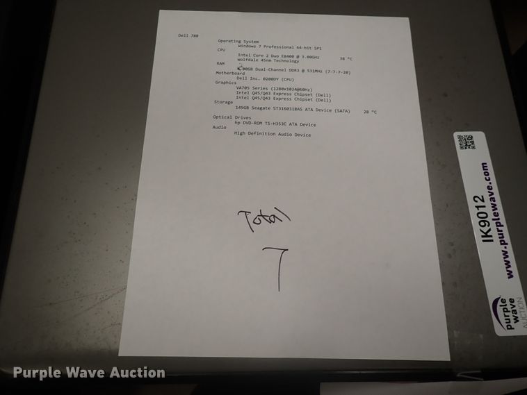 image for item IK9012 (7) Dell 780 computers