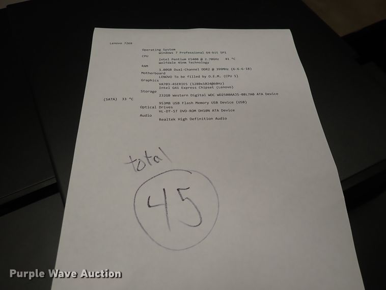 image for item IK9014 (45) Lenovo 7269 computers