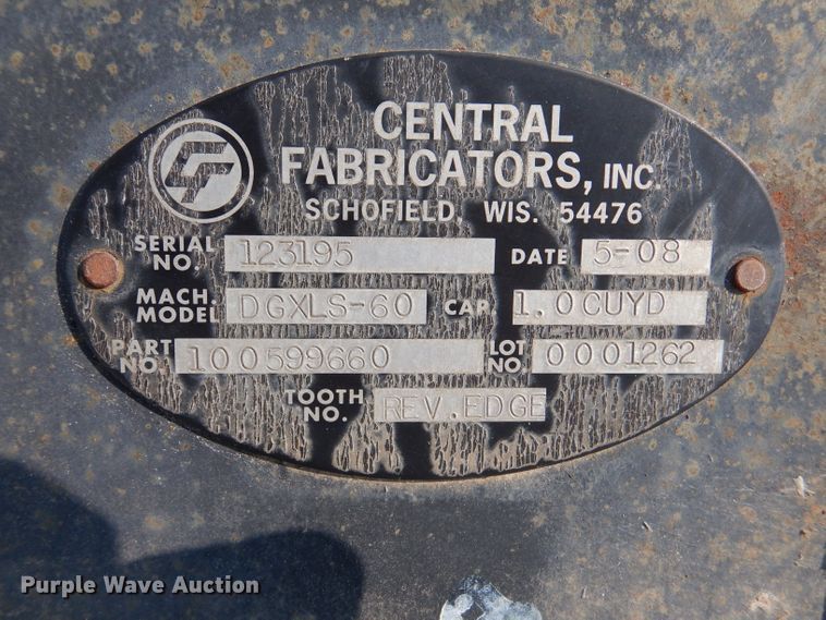 image for item IN9747 Central Fabricators DGXLS-60  60"W excavator bucket