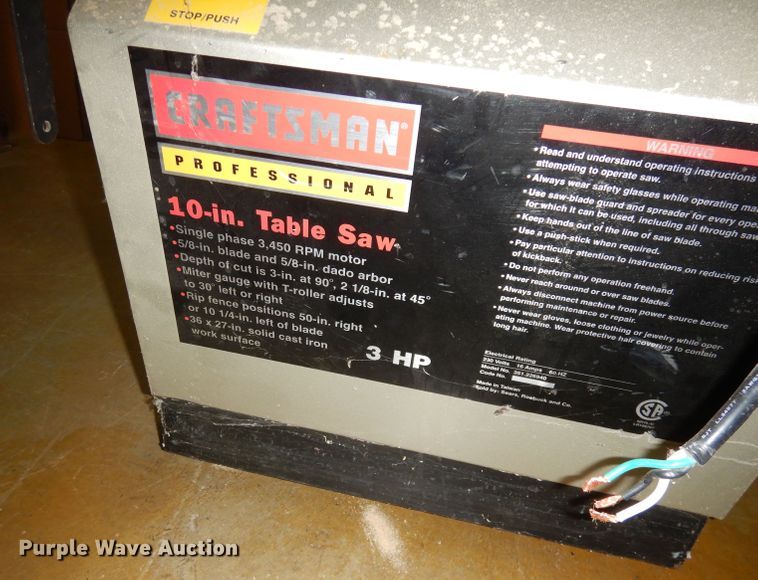 image for item IW9946 Craftsman  10" table saw
