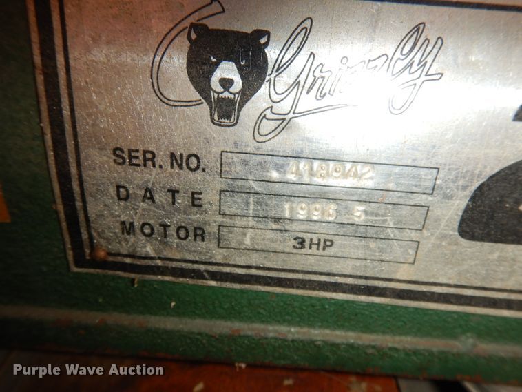 image for item IW9952 1996 Grizzly  20" planer