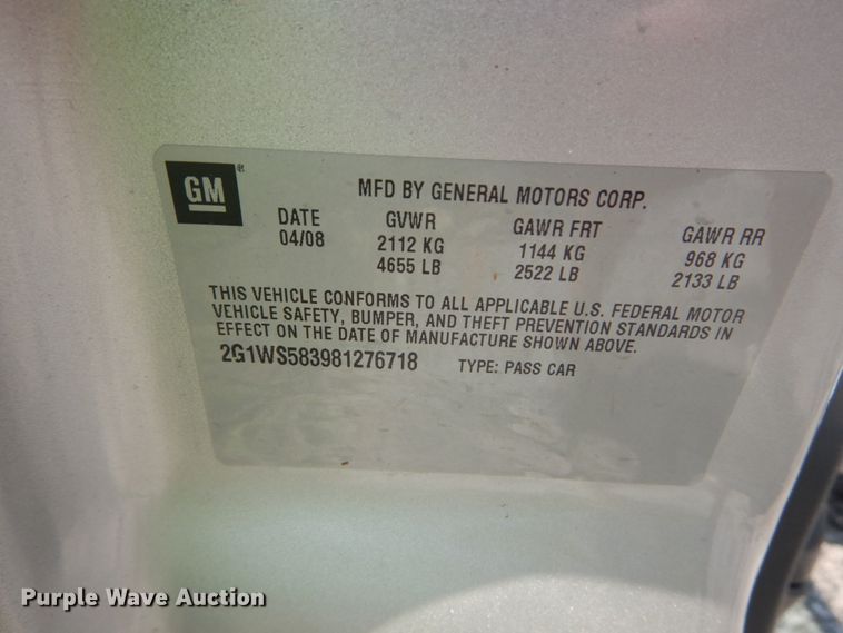 image for item JI9588 2008 Chevrolet Impala Police