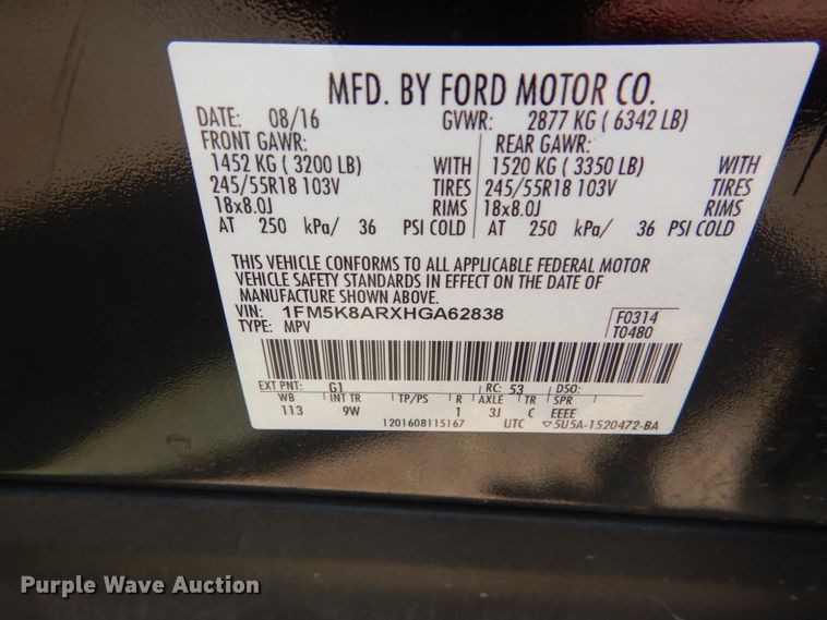 image for item JI9594 2017 Ford Explorer Police  SUV