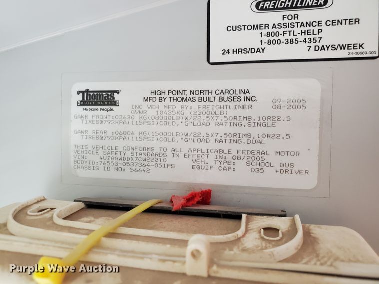 image for item JM9677 2007 Freightliner Thomas  school bus