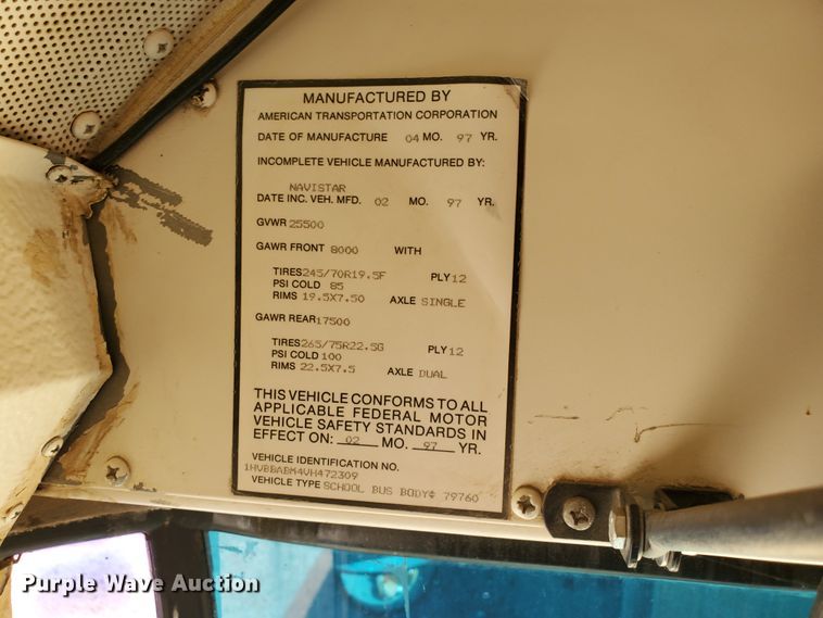 image for item JM9683 1997 International 3800 AmTran  school bus