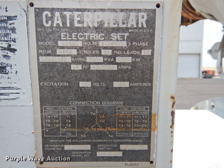 image for item JX9918 Caterpillar D342C  generator