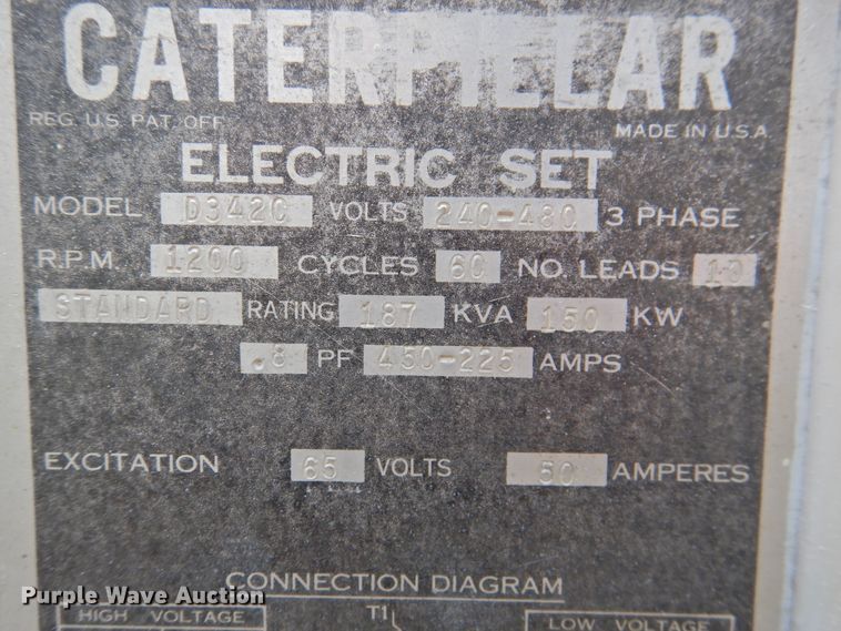 image for item JX9918 Caterpillar D342C  generator