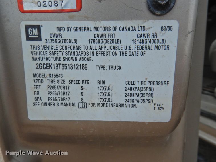 image for item JX9920 2005 Chevrolet Silverado 1500  Crew Cab pickup truck