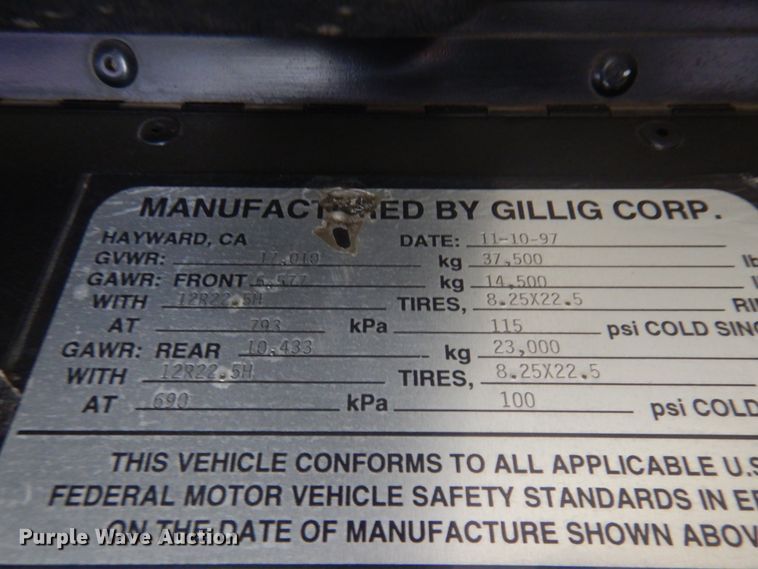 image for item JZ9901 1997 Gillig  transit bus