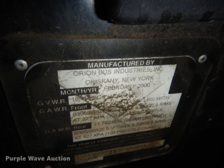 image for item JZ9903 2000 Orion  transit bus