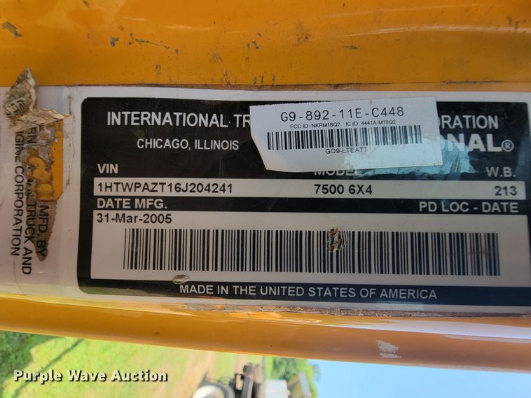 image for item KD9393 2006 International 7500  dump truck