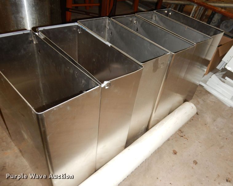 image for item KM9373 (6) stainless steel trash cans