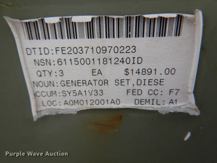 image for item KW9933 Hollingsworth MEP-005A  generator