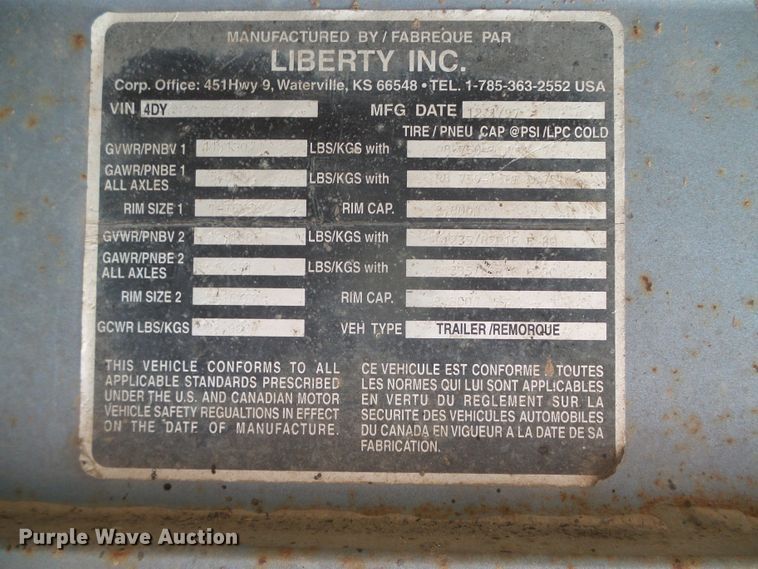 image for item DI5680 1998 Travalong  livestock trailer