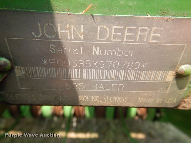 image for item IN9832 1994 John Deere 535  round baler