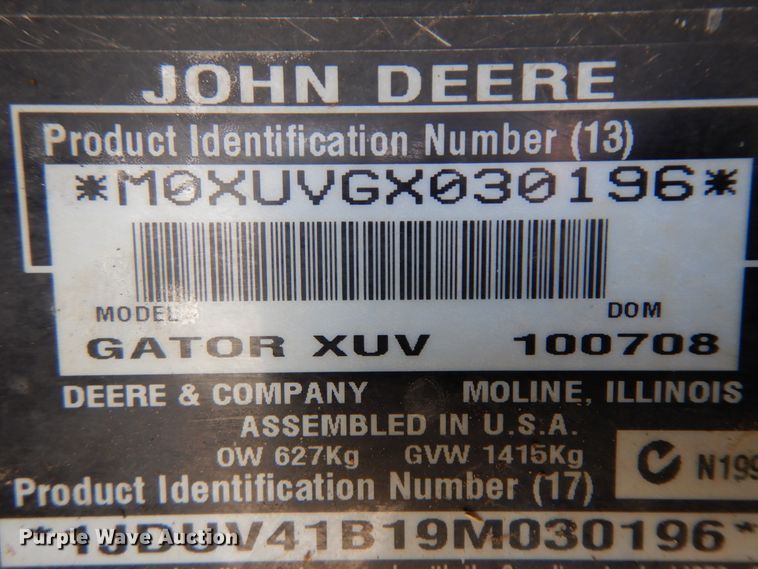 image for item KU9375 2009 John Deere 620i  utility vehicle