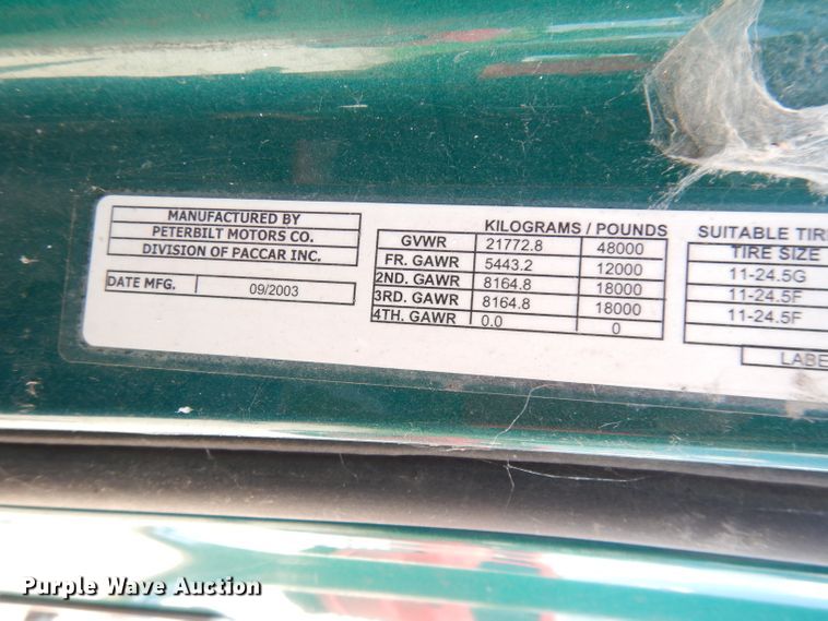 image for item DG0767 2004 Peterbilt 387  semi truck