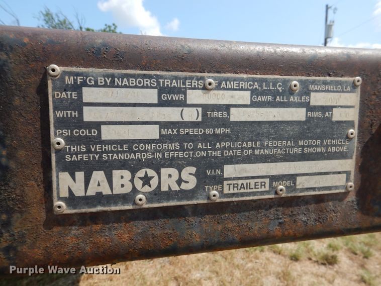 image for item DJ8863 2000 Nabors DFF  drop deck equipment trailer