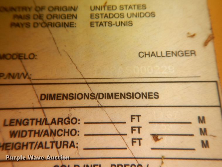 image for item DL0518 2010 Witzco Challenger RG35  lowboy equipment trailer