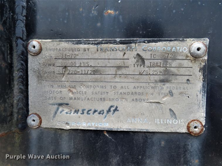 image for item FP9352 1973 Transcraft DT-20-43  drop deck equipment trailer