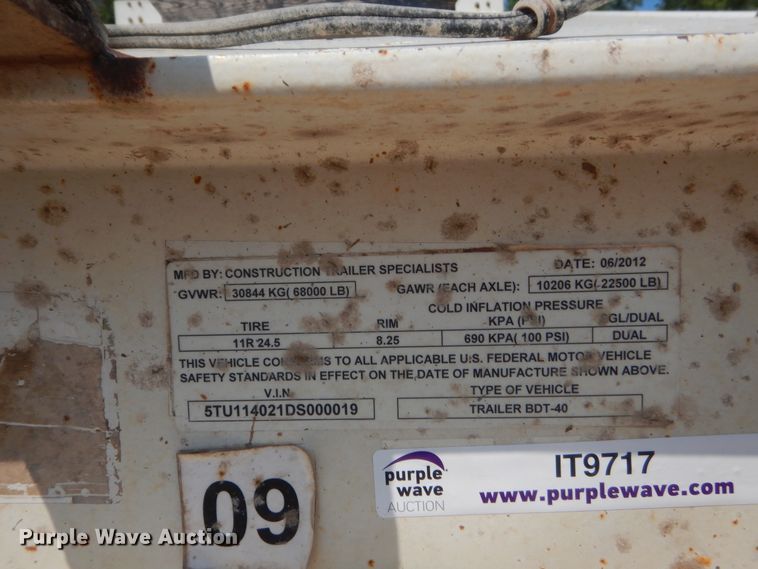 image for item IT9717 2013 CTSI BDT40  bottom dump trailer