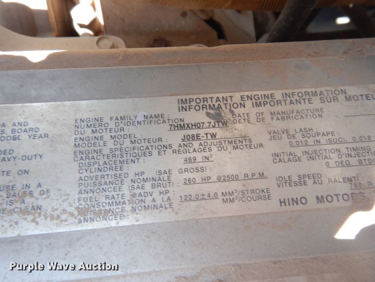 image for item JZ9916 2008 Hino 338  truck cab and chassis