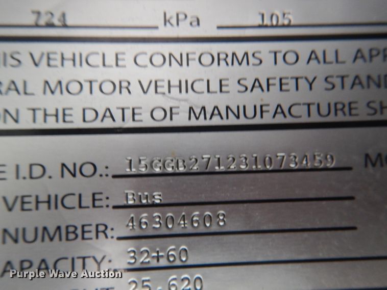 image for item DA5340 2003 Gillig G27B102N4  coach bus