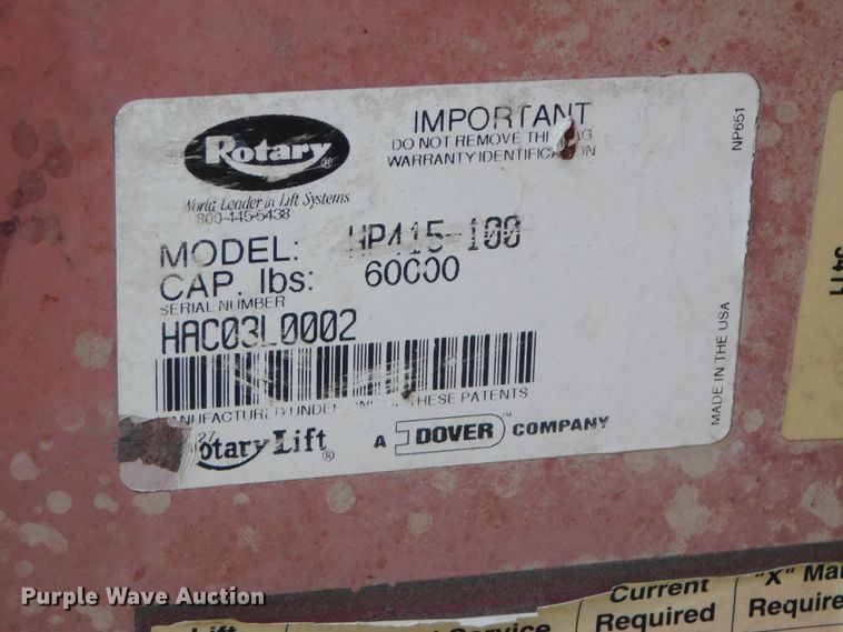 image for item DK8642 (4) Rotary HP415-100 column lifts