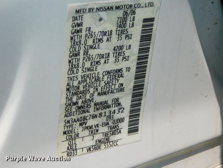 image for item DK8650 2006 Infiniti QX56  SUV