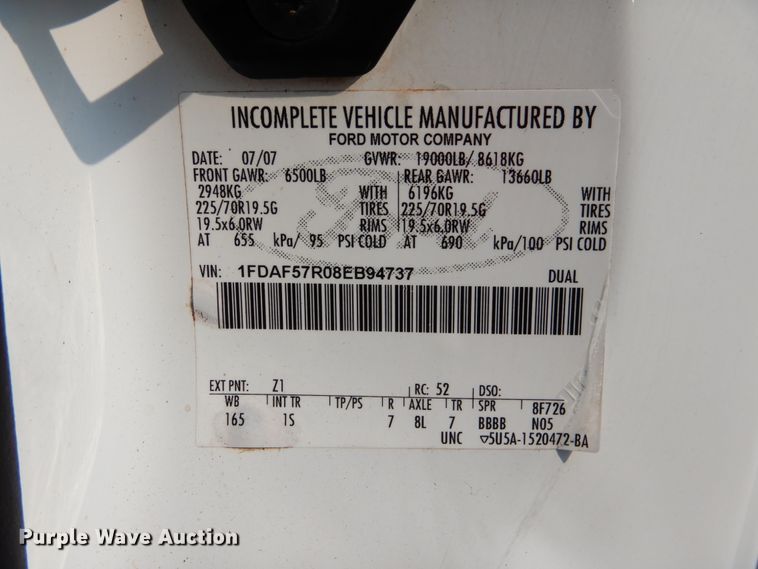 image for item DL4993 2008 Ford F550 Super Duty XL  flatbed truck