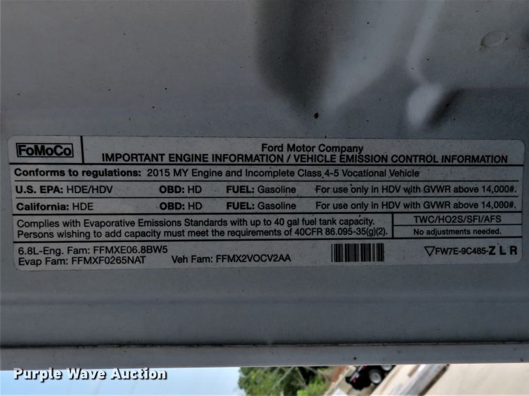 image for item FP9358 2015 Ford F550  flatbed truck