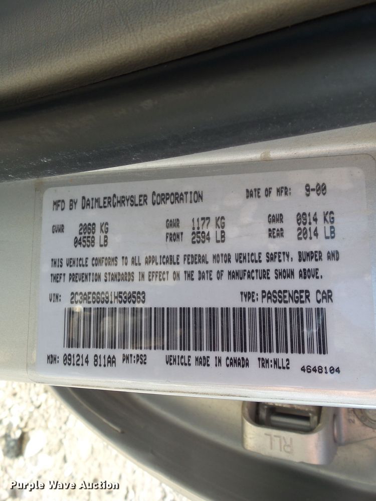 image for item HF9929 2001 Chrysler 300M