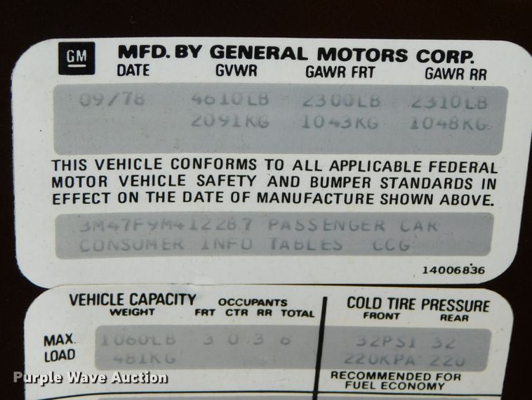 image for item HX9448 1979 Oldsmobile Cutlass Supreme Brougham