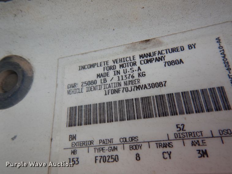 image for item IL9929 1991 Ford F700  dump truck