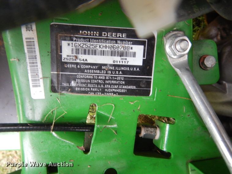 image for item IN9527 John Deere Z525E  ZTR lawn mower