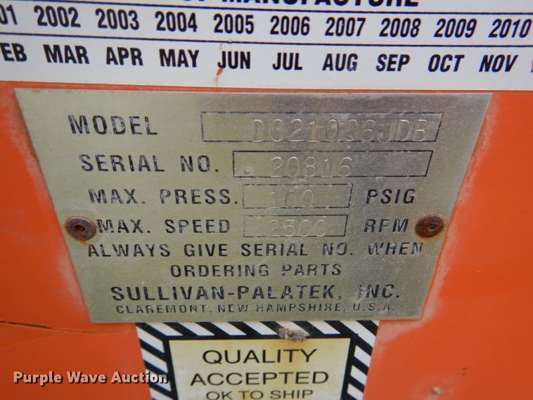 image for item IR9024 Sullivan Palatek D210Q  air compressor