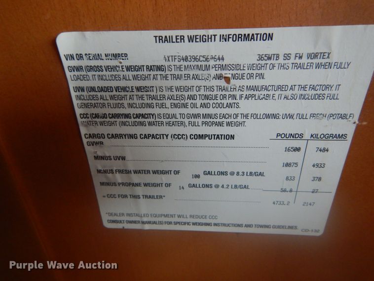 image for item JI9459 2006 Thor Vortex  M-365WTB toy hauler camper