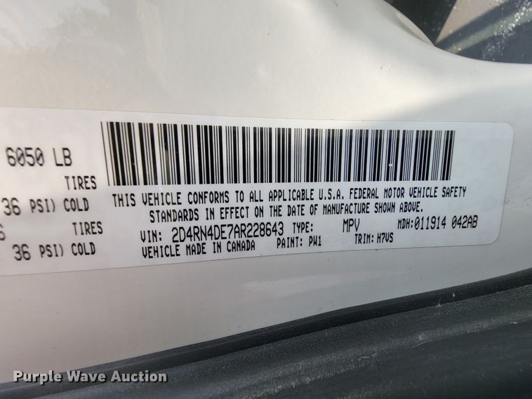 image for item KD9400 2010 Dodge Grand Caravan SE  van
