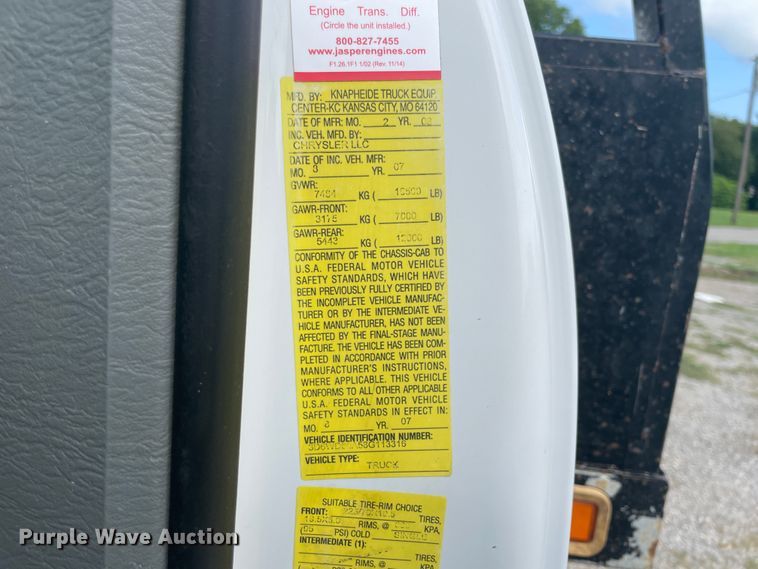 image for item KK9632 2008 Dodge Ram 4500  flatbed truck