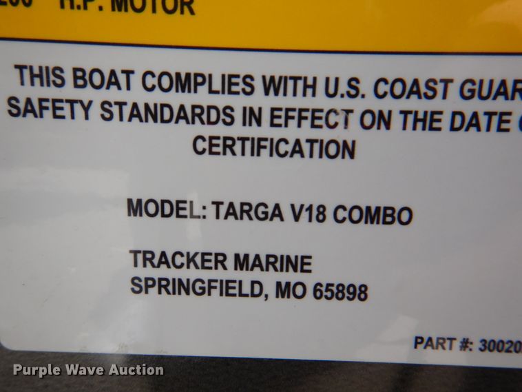 image for item KX9675 2019 Tracker Targa V18  boat
