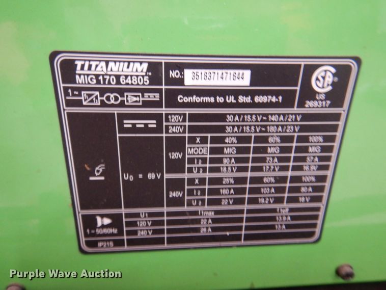 image for item KX9679 Titanium MIG 170  welder