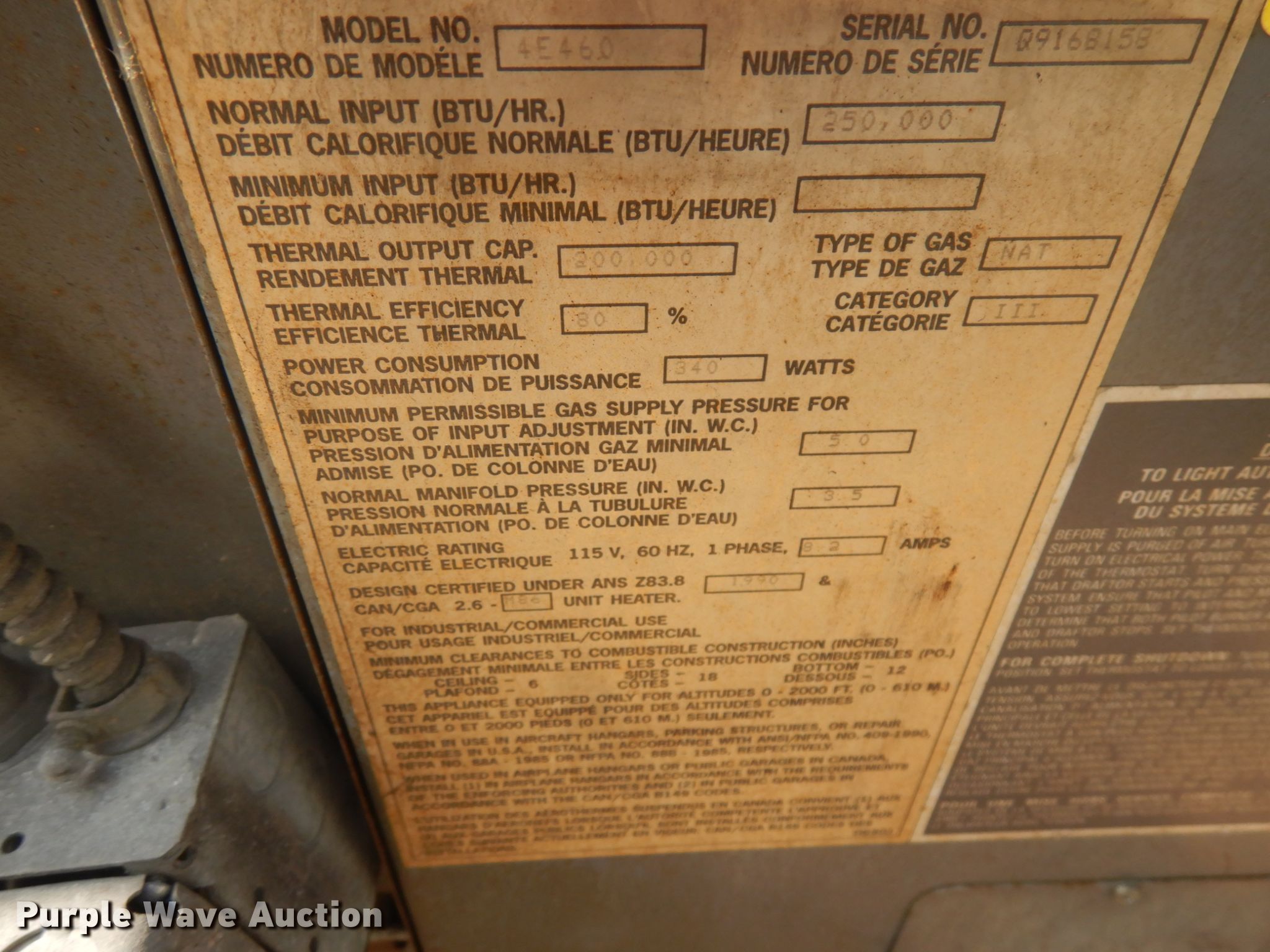 (4) Dayton furnaces in Anamosa, IA Item IL9937 sold Purple Wave