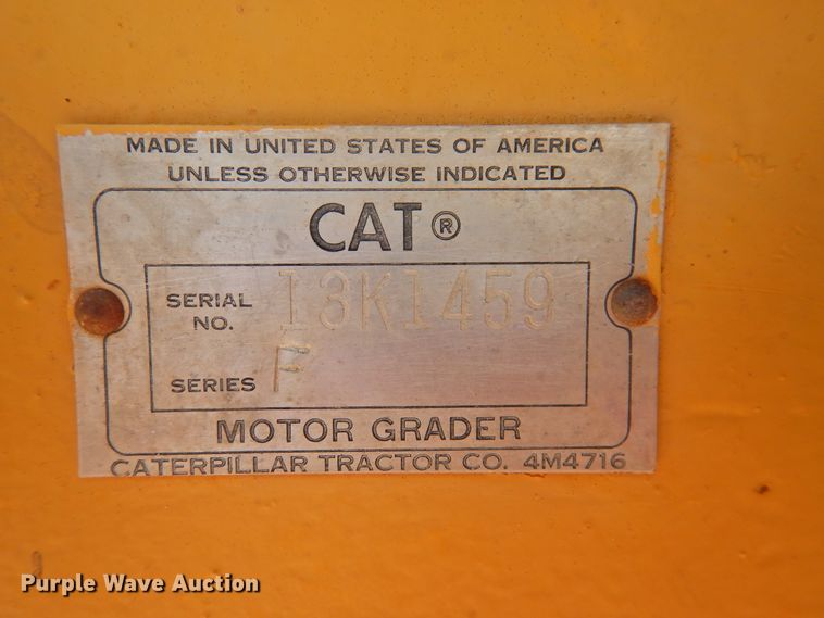 image for item DK2398 1969 Caterpillar 12F  rigid frame motor grader