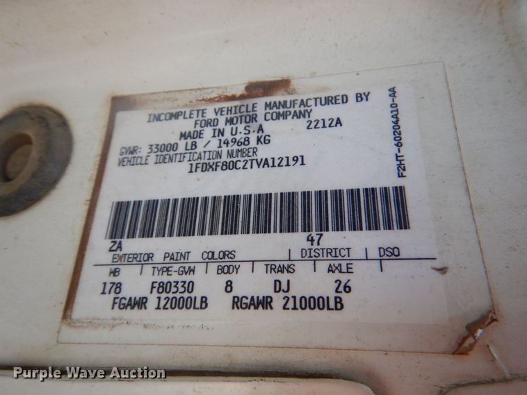 image for item DL0534 1996 Ford F800  bucket truck