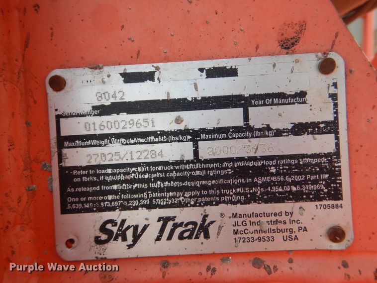 image for item DL0540 2007 JLG 8042  telehandler