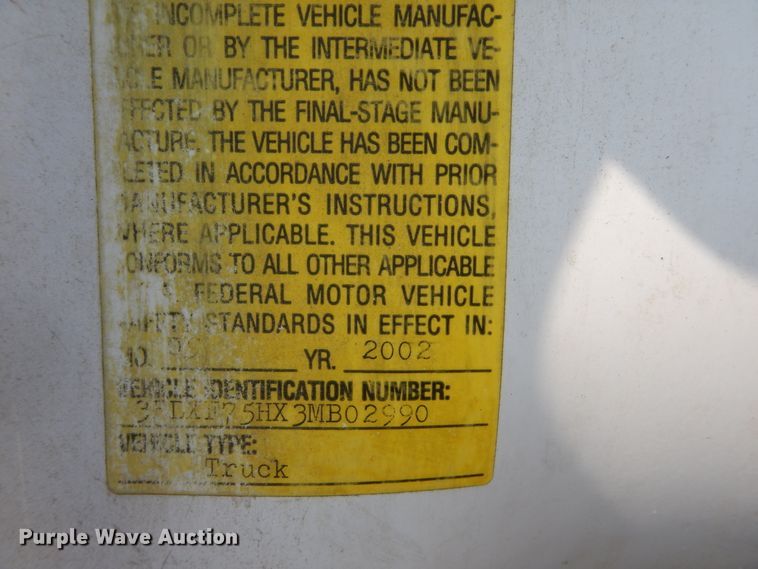 image for item DL4994 2003 Ford F750 Super Duty  crane truck