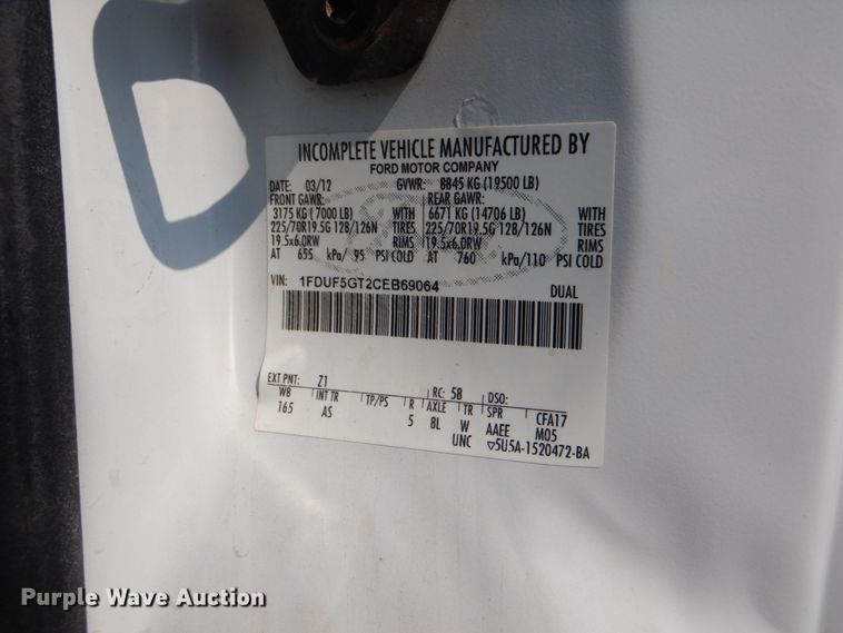 image for item DL4997 2012 Ford F550 Super Duty XL  utility / service truck